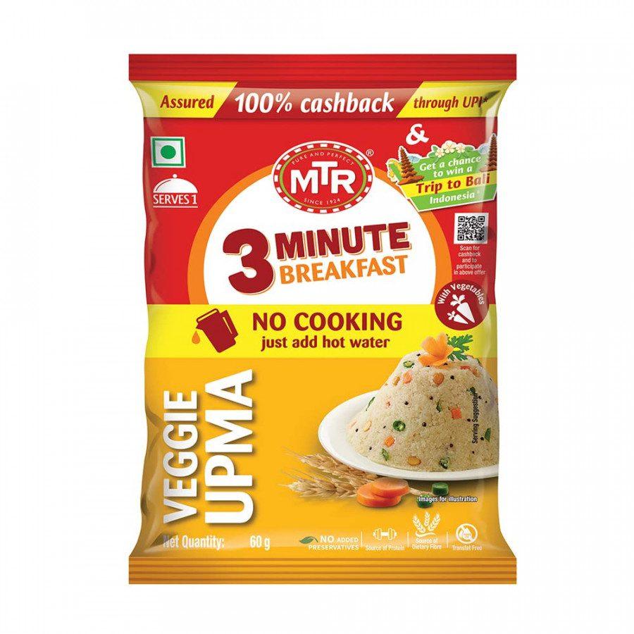 MTR 3 Minute Breakfast Veggie Upma 60G