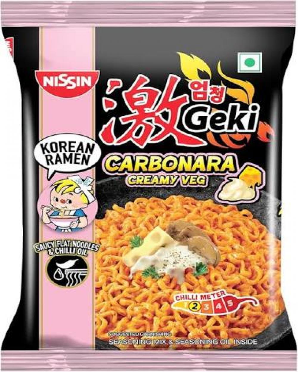 Nissin Geki Korean Ramen Carbonara Creamy Veg